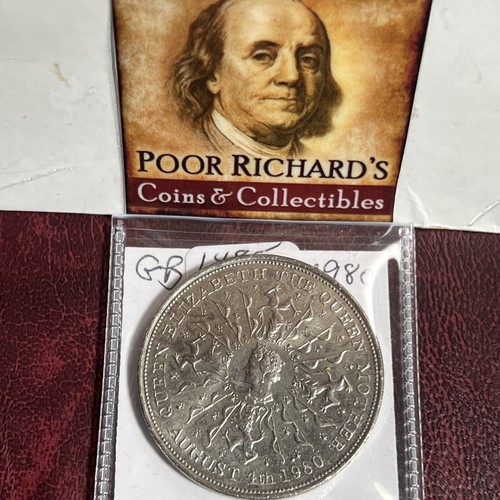 BRITISH COMMEMORATIVE COIN - 80th Birthday of the Queen Mother 1980 A/U F1485 - Picture 5 of 5