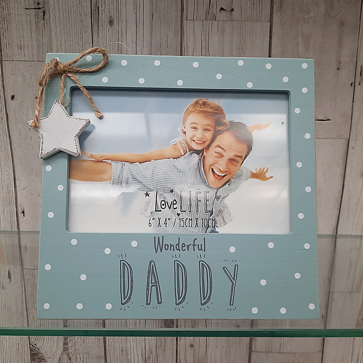 Wonderful Daddy photo frame 6x4 with hanging star