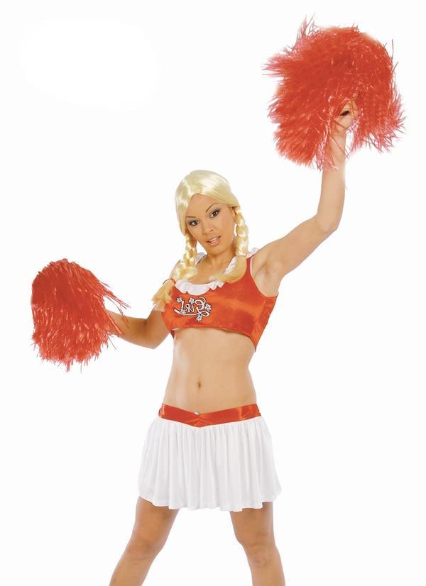 Disfraz animadora cheerleader con pompones mujer barato
