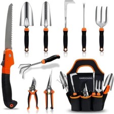 10 PCS Stainless Steel Gardening Tool Set wit...