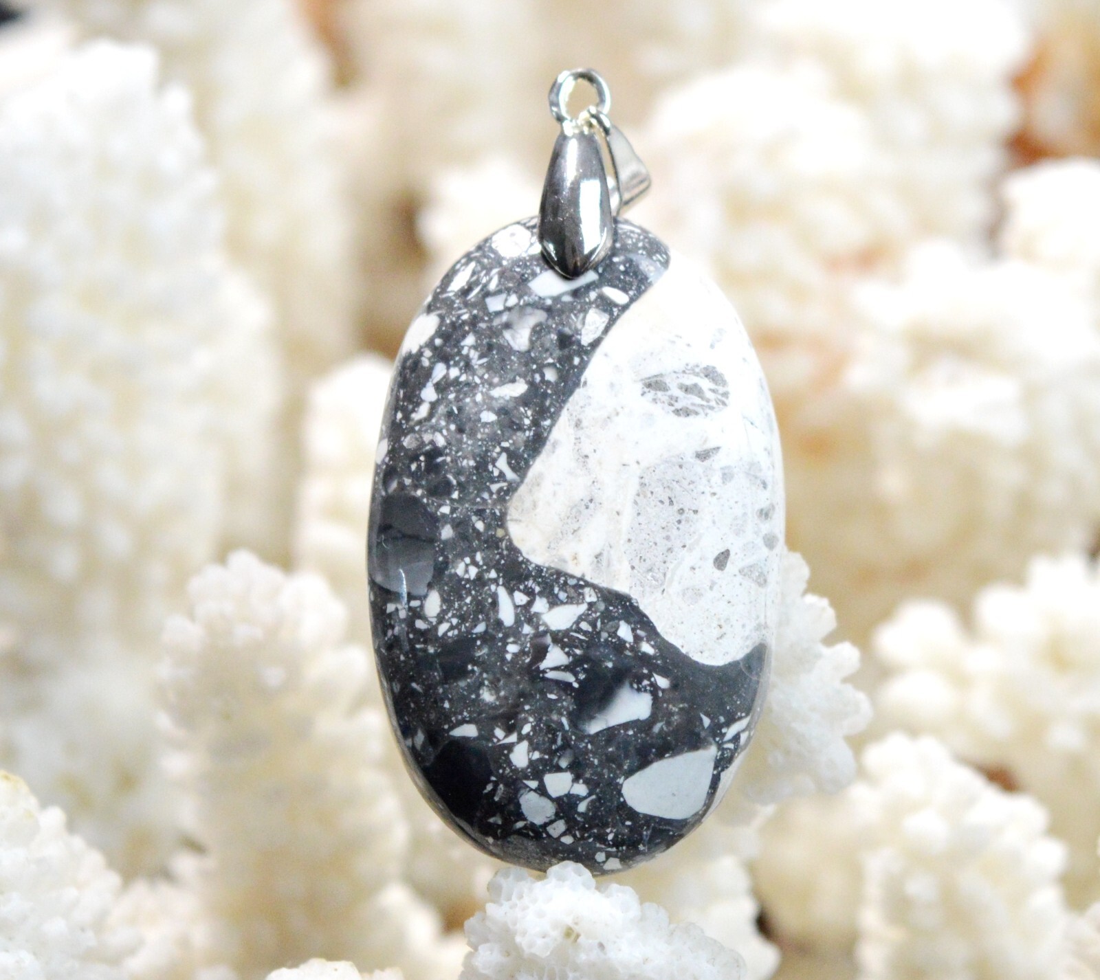 Jaspe maligano 62 carats - pendentif cabochon pierre naturelle d'Indonésie - bijoux FD8