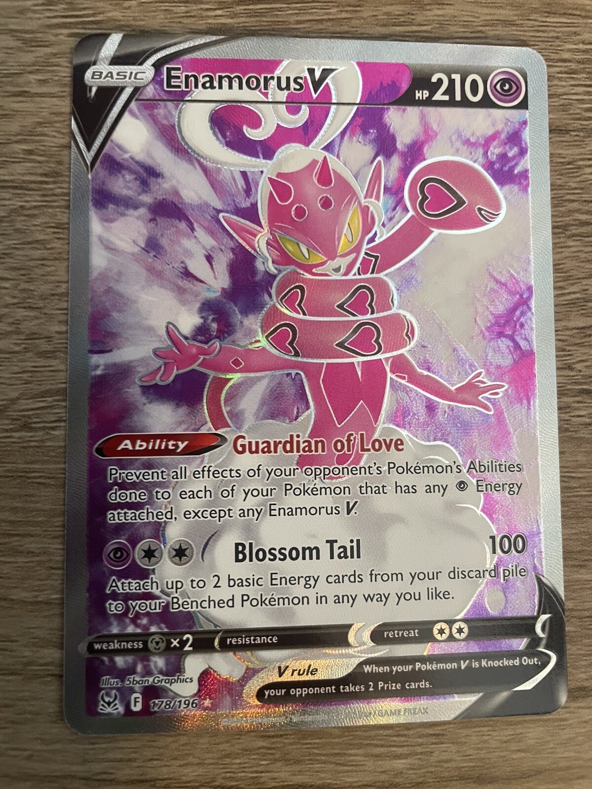 Enamorus V 178/196 Full Pkkemon TCG Lost Origin Pokemon Card Never Played