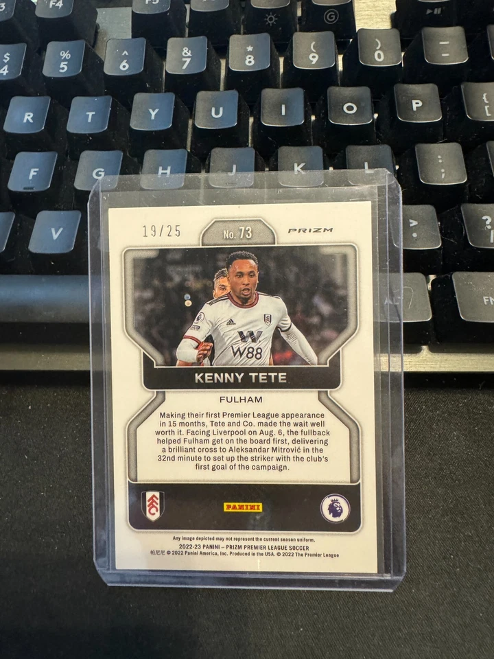 Kenny Tete 2022-23 Panini Prizm Premier League Blue Mojo RC 4/25 - Image 2 of 2