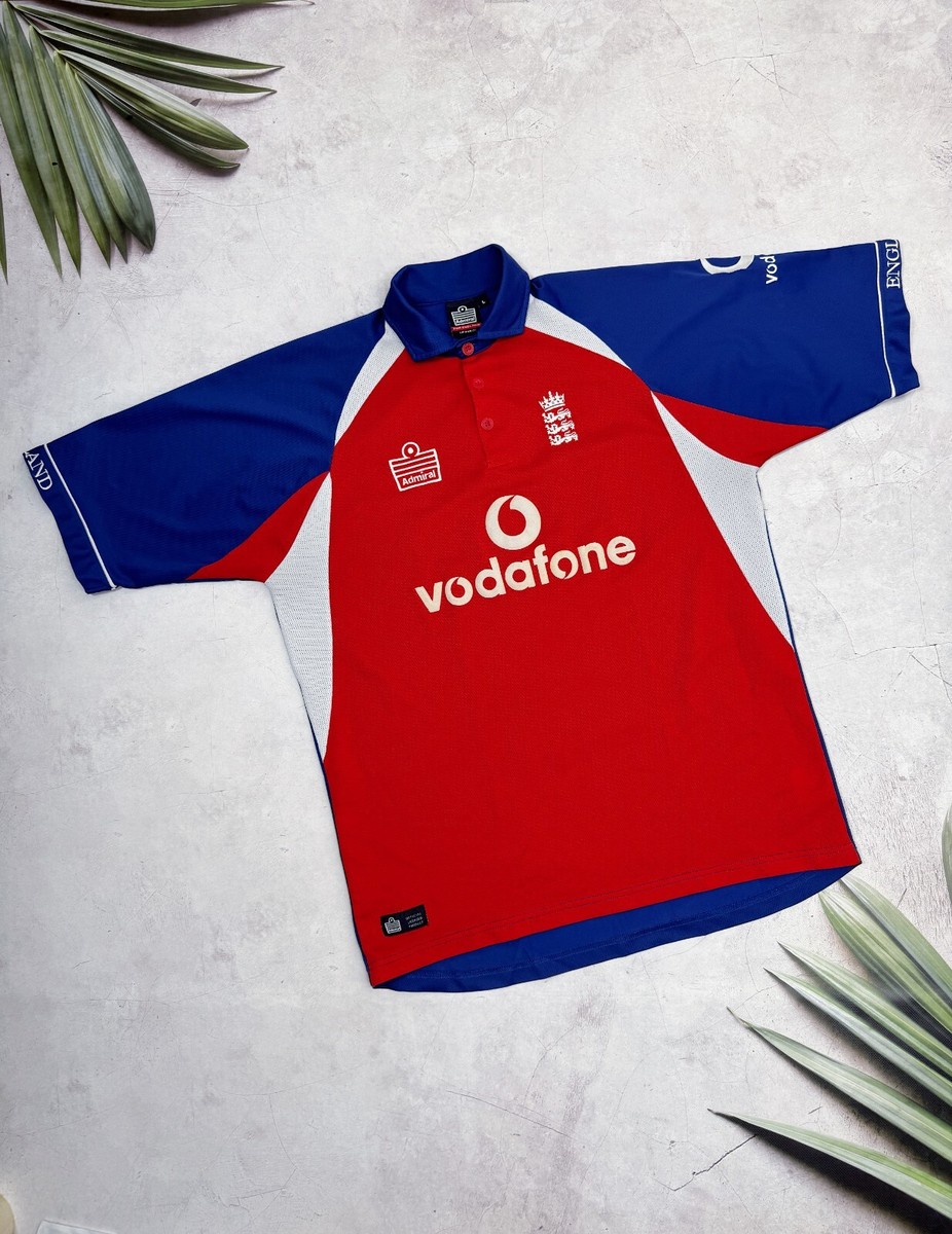 Maillot de cricket vintage 2000 - 2002 Admiral England Vodafone taille L