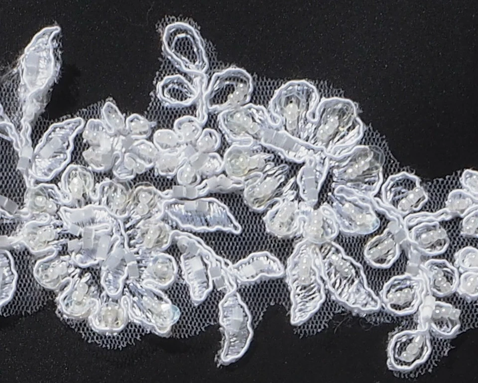 SPITZE APPLIKATION Weiß od Ivory 42071akn- Brautmode Brautkleid Hochzeit - Bild 4 von 4