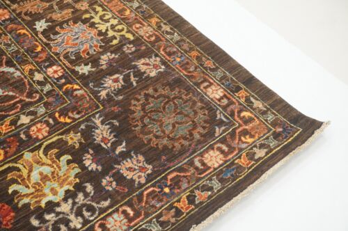 9 x 12 ft Brown Turkish Hereke Hand Knotted Wool Geometric Rug - Picture 7 of 20