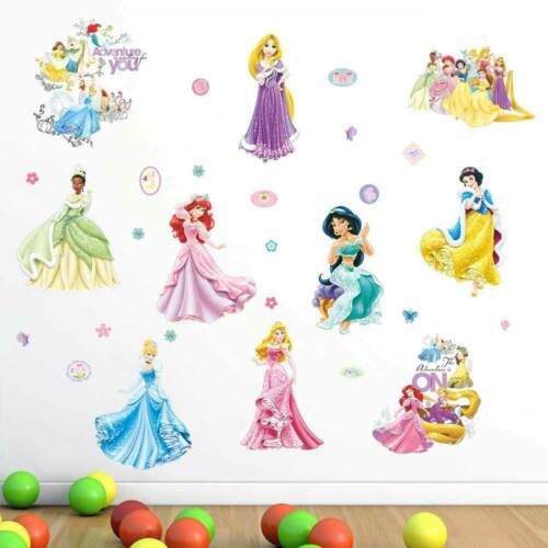 Pegatinas de pared extraíbles de princesa Disney calcomanía para bebé niños niñas habitación decoración artística - Imagen 1 de 4