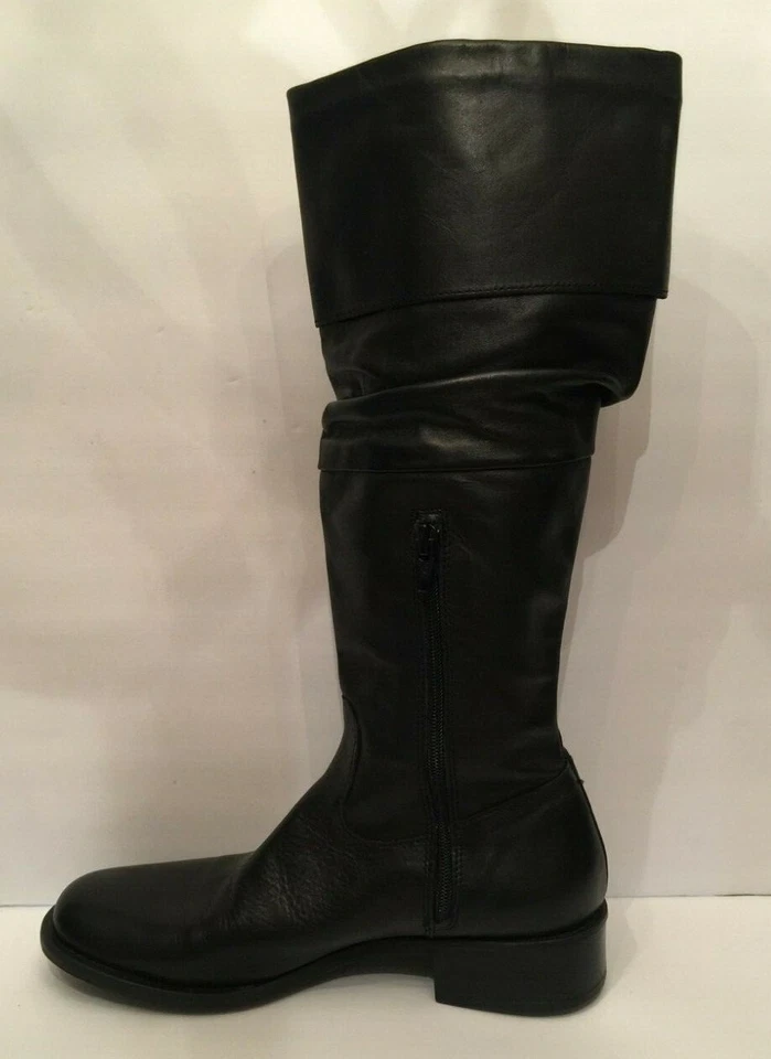 Botas de montar Lumiani para mujer con puño talla 35M cuero negro holgadas hasta la rodilla Italia Foto 4 de 4