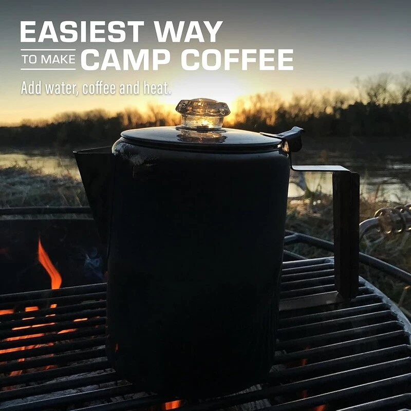 Cafetera percoladora de acero inoxidable sin plástico cafetera de camping 9 tazas nueva Foto 3 de 4