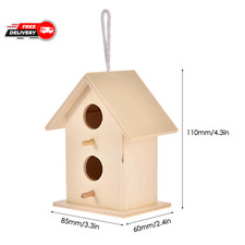 Handmade Wooden Bird House Ecofriendly Outdoor Garden Hanging Nest