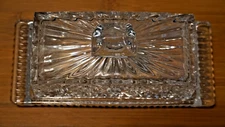 Crystal Covered Butter Dish 8 Inch Glass Design with Lid Classic Butter Keeper