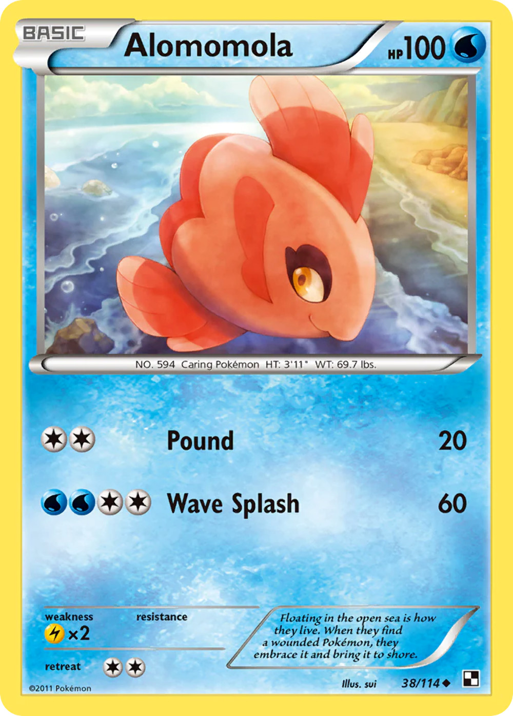 Alomomola 38/114 Black White Uncommon PERFECT MINT! Pokémon