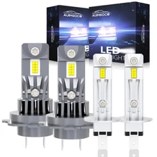 H1 H7 Combo LED Headlight High Low Beam Bulbs Kit Super Bright Cool White 10000K