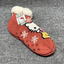 Hello Kitty - Fuzzy Grippy Christmas Sock Slippers - Brand New - OSFM
