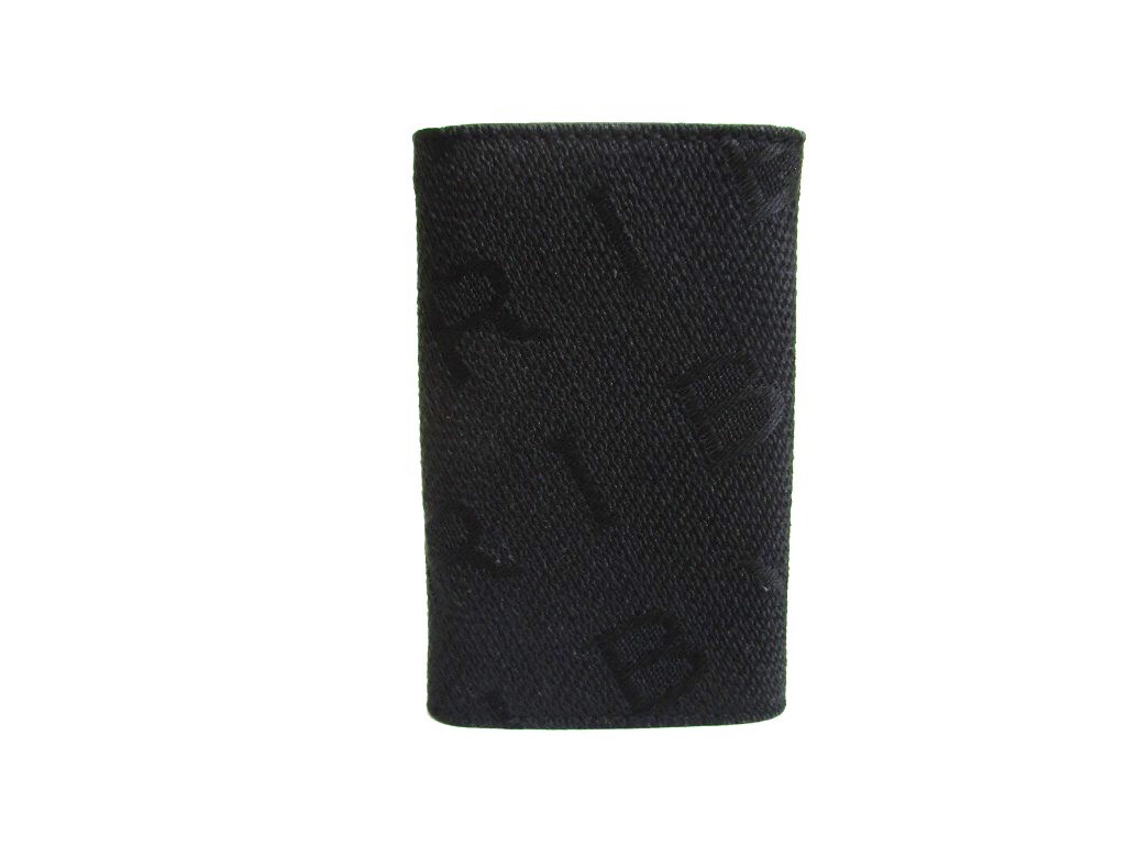 2025年【箱付】ブルガリ マン ロゴ キーホルダー チャーム レザー 黒 Auth BVLGARI Black Logo Canvas Black Leather 6 Pics Key Chain