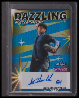 2024 Leaf Vivid #DP-KM2 Keider Montero Dazzling Performers Laser Teal #/1