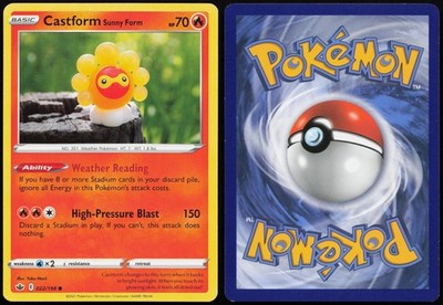 Castform Sunny Form 022/198 Chilling Reign Common Pokemon Morii Near Mint
