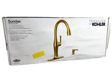 Kohler Sundae 1-Handle Pull Down Kitchen Faucet in Vibrant Brushed Moderne Brass