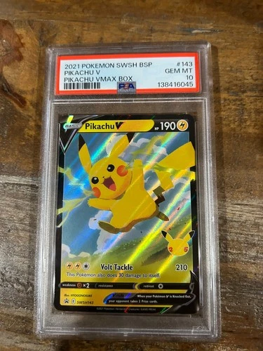 POKEMON 2021 BSP SWSH Promo Vmax Box PIKACHU V #143 PSA 10 Gem Mint RARE