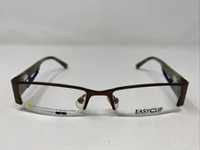 Easy Clip Q4092 10 48-17-135 Dark Brown Half Rim Eyeglasses Frame GQ74