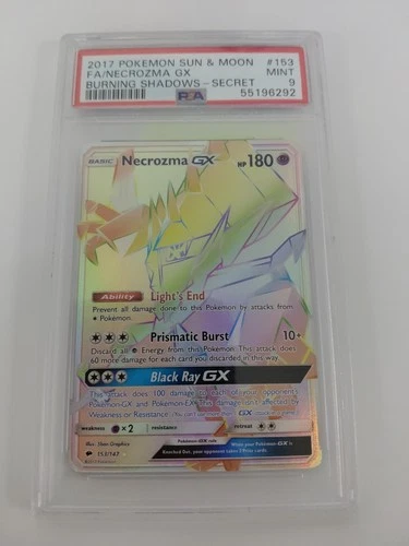 2017 Pokemon Sun & Moon Burning Shadows Necrozma GX #153 Secret  PSA 9