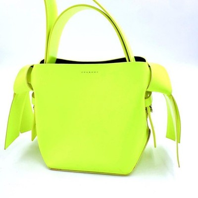 Acne Studios ムスビ ミニショルダー バッグ 2way イエロー Acne Studios Musubi Micro Fluo Crossbody Bag Neon Yellow 2Way