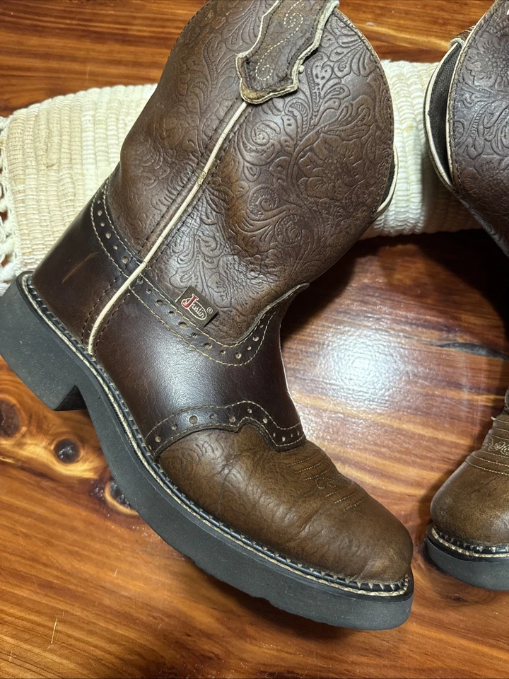 Женские ковбойские сапоги Justin Boots 8,5 цвет коричневый цыганская кожа без застежек - Изображение 4 из 4