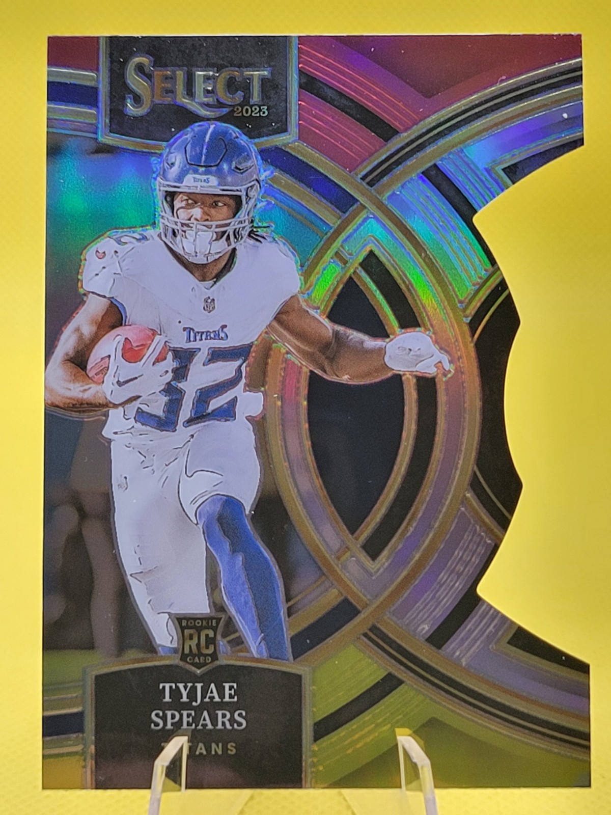 2023 Panini Select Premier #172 Tyjae Spears Red Yellow Die-Cut Prizm