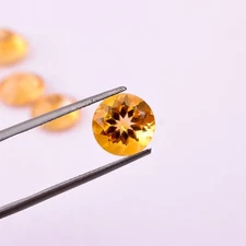 AAA Natural Citrine Round Faceted Cut Loose Gemstones 3mm–10mm Calibrated