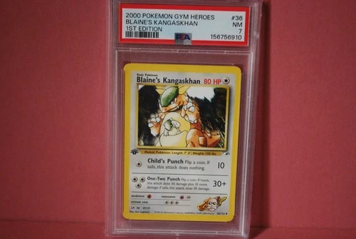 PSA 7 Blaine's Kangaskhan 1st Edition Non Holo #36/132 Gym Heroes 2000 WOTC