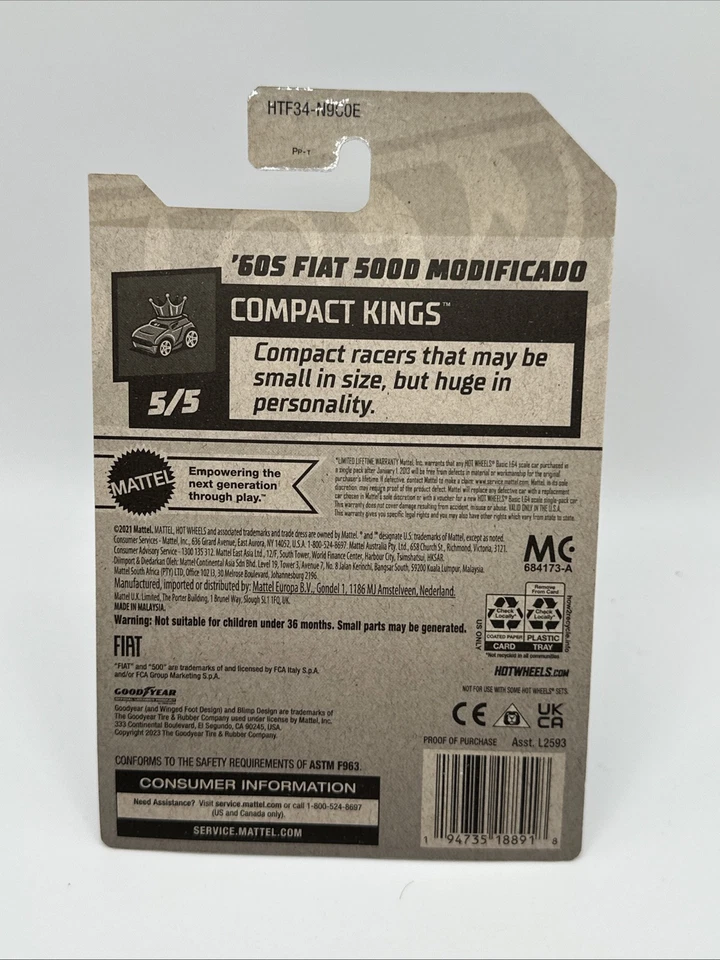 2024 Hot Wheels ‘60s FIAT 500D Modificado - Super Treasure Hunt In Protector - Image 3 of 4