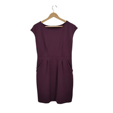 Quince Women Ultra-Stretch Ponte Cap Sleeve Dress Dark Orchid M