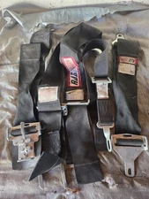 RJS 5 Point Latch Style Racing Harness 3in. Black Seatbelt, 16.1 SFI