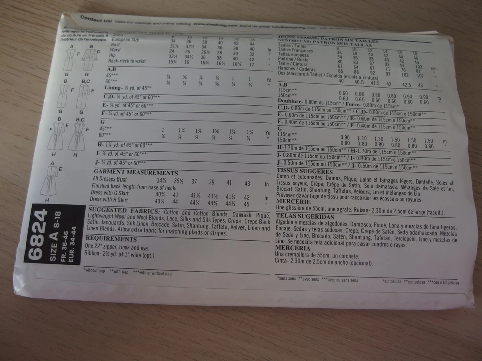 New Look Sewing pattern 6824 for dress design your look - Image 2 of 2