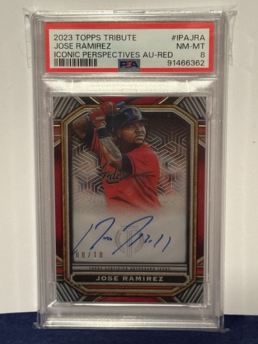 Jose Ramirez 2023 Topps Tribute Iconic Perspectives Auto 5 Different /10 PSA - Picture 4 of 5