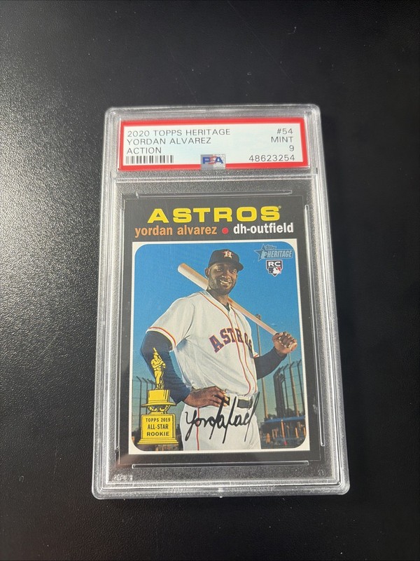 2020 Topps Heritage Yordan Alvarez #54 Action Variation Rookie RC PSA 9 MINT