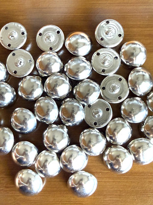 10PC  Silver Simple Dome Mushroom Metal Shank Buttons  10mm 3/8''