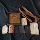 WW2 Japanese Military Soldier Army Navy Memorial wooden Trays, Belt, Note books