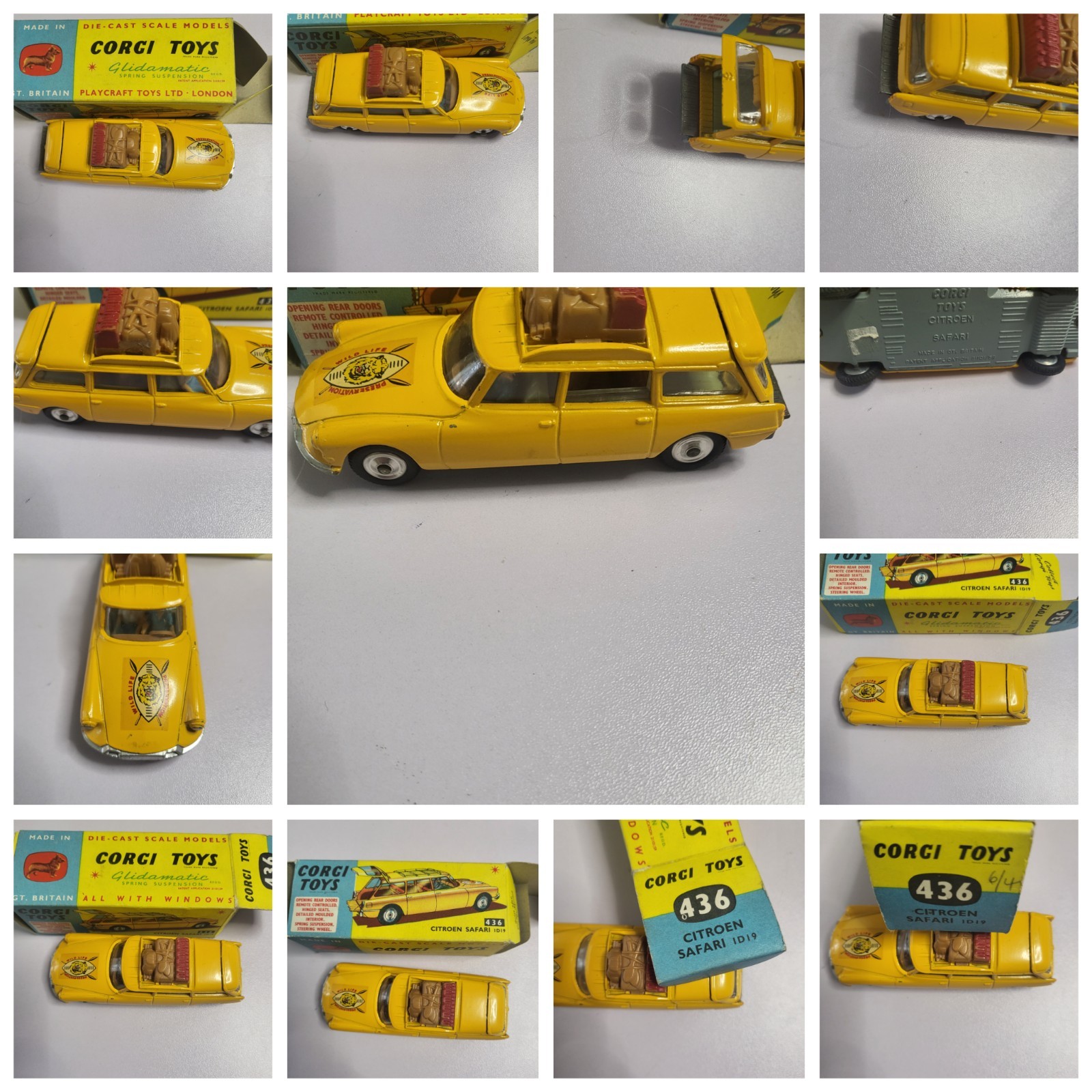 Corgi 1/43 Citroën ID19 Safari – Wild Life Preservation – Jaune – Ref 436