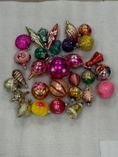 Vintage Soviet Glass Christmas Ornaments Set of 30   Retro Holiday Decorations
