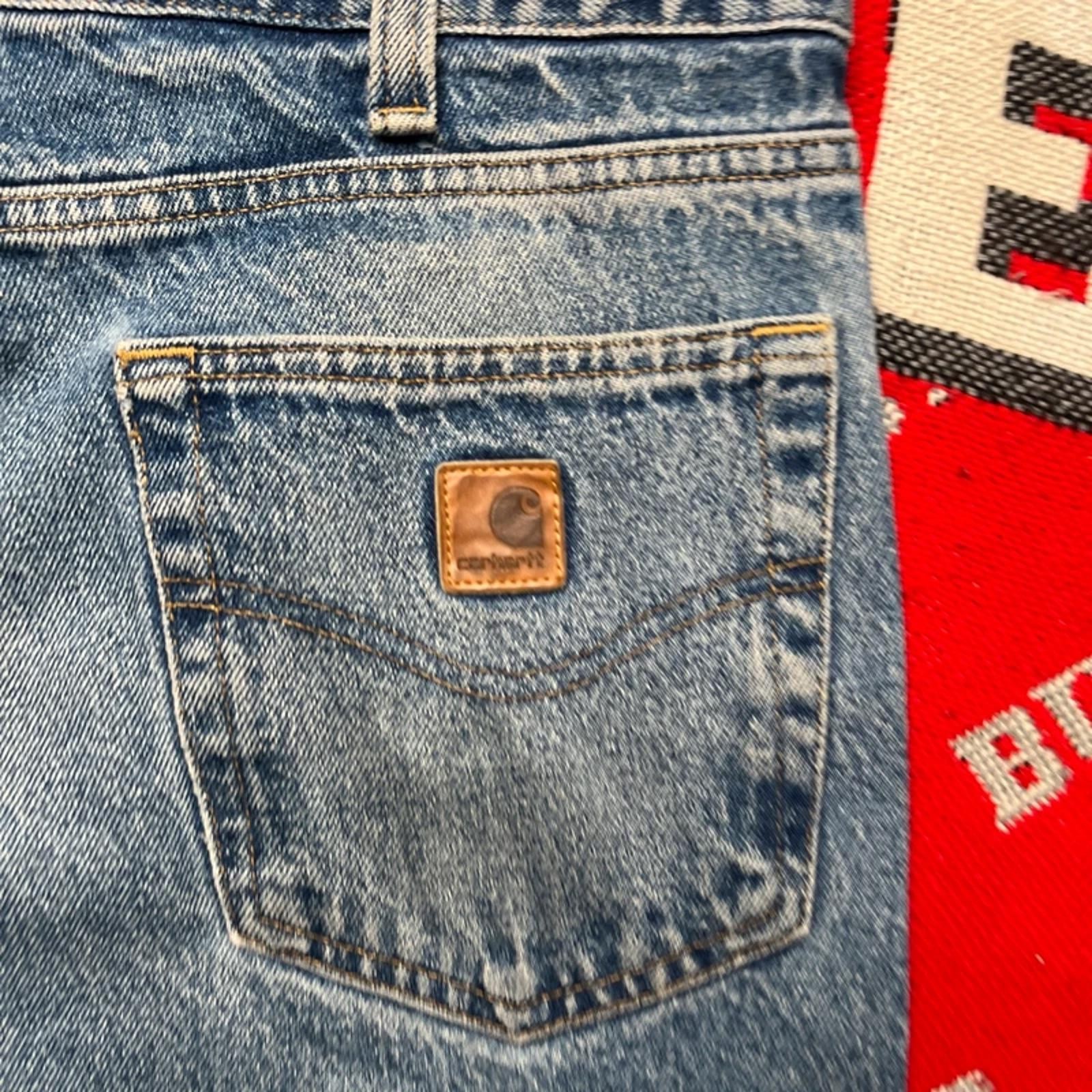 Vintage Carhartt Men’s Straight Leg Denim Jeans | 38W 32L image 5