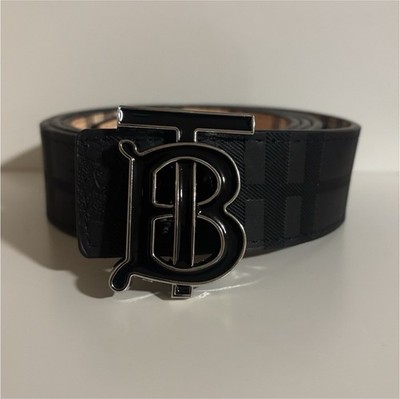 【BURBERRY】レザーベルト　黒　新品未使用　【B-42】 BURBERRY（バーバリー） 未使用品△BURBERRY ロゴ刻印入り シングル