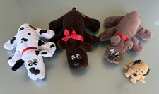 VTG 1985 Pound Puppies Newborn Lot of 4 Tonka Dalmation, Brown, Plastic Figurine
