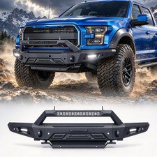 For 2015 2016 2017 Ford F-150 F150 Front Bumper Wwinch Plate Sensor Hole Steel