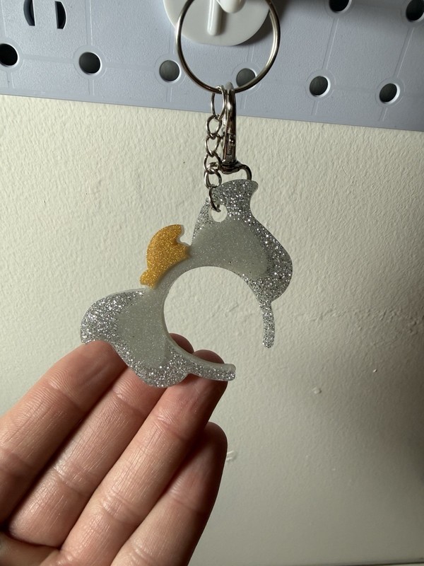 Handmade Resin Disney Themed Keychain Ear Headband Medium Dumbo Glitter