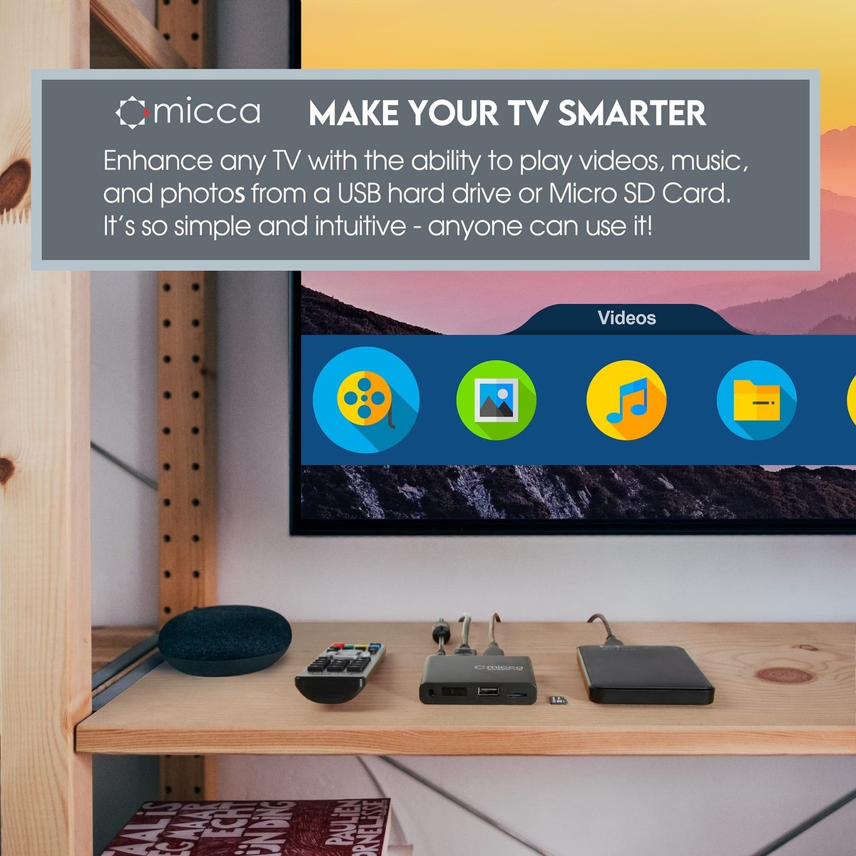 Micca 4K Ultra-HD Digital Media Player for USB Drives and MicroSD