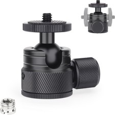 Mini Ball Head C19 Mount Tripod CNC Metal Low Profile 360 Pan 3/8 To 1/4 Inch