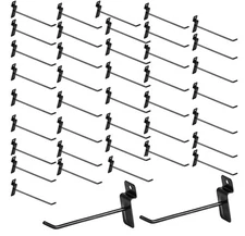 100 Pack Slatwall Hooks, 4 inch Slat Wall Hanging Hooks Panel 4 Inch, Black 