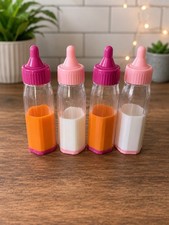 Magic Disappearing Milk  Orange Juice set Of 4 Feeding Bottles Pretend