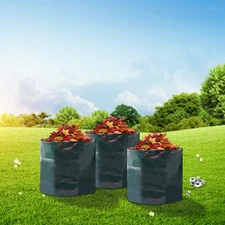 3-Pack 16 Gallons Reusable Garden Waste Bags Yard Waste Bags H15, D18 inches